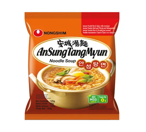 Nongshim Ansung  Mild Spicy Soybean Paste Flavour Instant Noodle Soup - Box (20 x 125 gr)