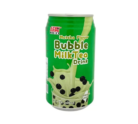 Rico Boba Bubble Milk Tea Drink Matcha Flavor - Box (24 x 350 ml)