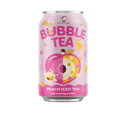 Madam Hong Bubble Tea Peach Iced Tea With Bursting Bubbles - Box (24 x 320 gr)