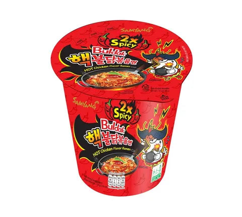 Samyang Buldak - 2x Spicy Extreme Hot Chicken Flavour - Instant Noodle Cup - Box (30 x 70 gr)