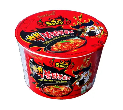 Samyang Buldak - 2x Spicy Extreme Hot Chicken Flavour - Instant Noodles Bowl - Box (16 x 105 gr)