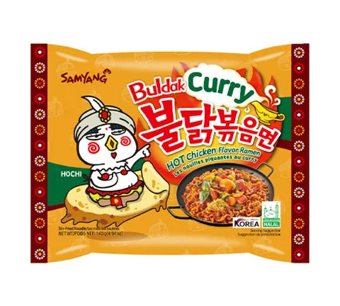 Samyang Buldak Curry Noodles - Chicken Curry Flavour Instant Noodles - Box (40 x 140 gr)