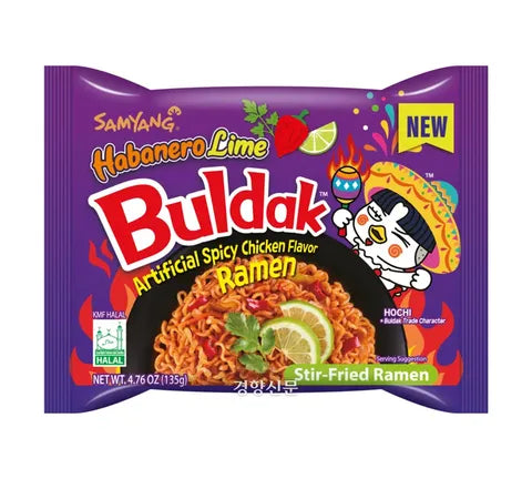 Samyang Buldak Ramen - Habanero Lime Flavour Instant Noodles - Box (40 x 135 gr)