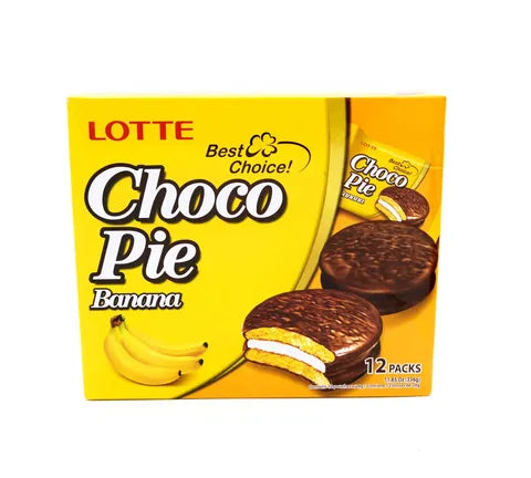 Lotte Choco Pie Banana (12 Packs) - Box (8 x 336 gr)