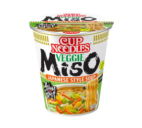 Nissin Cup Noodles Veggie Miso Japanese Style Soup - Multi Pack (8 x 67 gr)