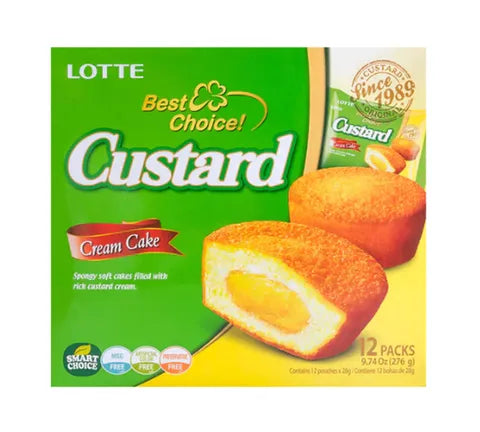 Lotte Custard Cream Cake (12 Packs) - Box (12 x 276 gr)