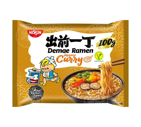 Nissin Demae Ramen Instant Noodles Japanese Curry Flavour - Box (30 x 100 gr)