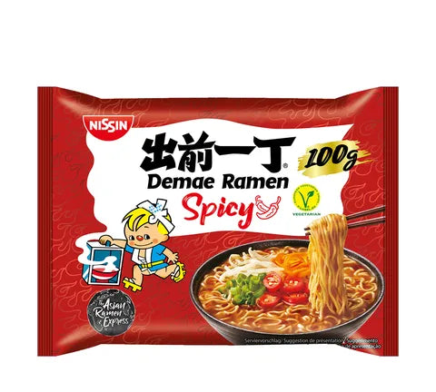 Nissin Demae Ramen Instant Noodles Spicy Flavour - Box (30 x 100 gr)