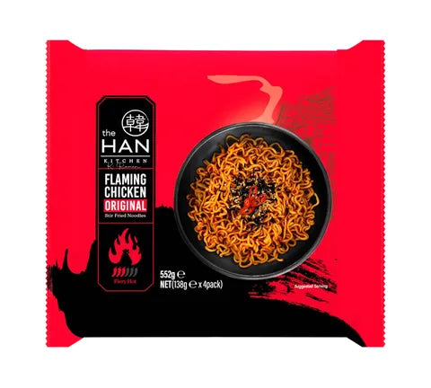 The Han Kitchen Flaming Chicken - Original - Stir Fried Instant Noodles - Box (32 x 138 gr)