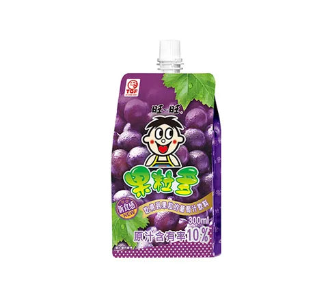 Want Want Fruit Juice with Nata de Coco Grape Flavour - Box (24 x 300 ml)