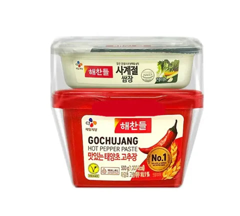 CJ Haechandle Gochujang Red Pepper & Ssamjang Paste -  Bundle (670 gr)