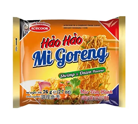 Acecook Hao Hao Mi Goreng Flavour Shrimp & Onion Flavour - Box (30 x 76 gr)