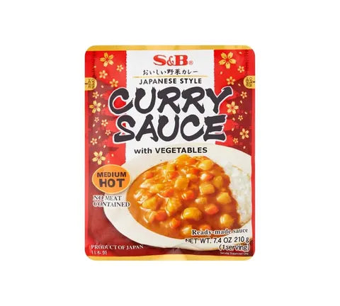 S&B Japanese Style Curry Sauce with vegetables Medium Hot - Multi Pack (10 x 210 gr)