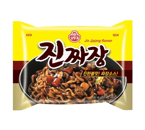 Ottogi Jin Ramen Jjajang Smoked Black Bean Flavour - Instant Noodles - Box (32 x 135 gr)