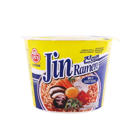 Ottogi Jin Ramen Mild Instant Noodle Big Bowl - Box (12 x 110 gr)