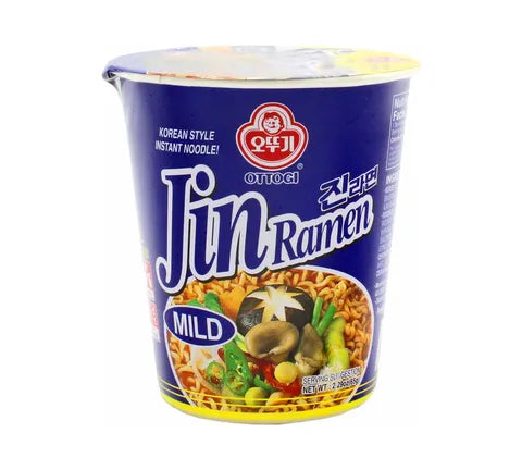 Ottogi Jin Ramen Mild Instant Noodle Cup - Multi Pack (6 x 65 gr)