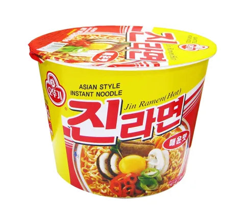 Ottogi Jin Ramen Spicy Instant Noodle Big Bowl - Box (12 x 110 gr)