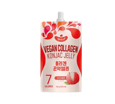 Delief Konjac Jelly Lychee Flavour - Vegan Collagen - Multi Pack (10 x 130 ml)