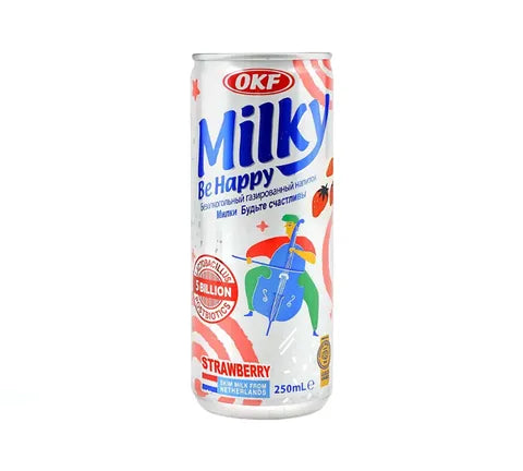 OKF Milky Be Happy Strawberry Flavour - Box (24 x 250 ml)