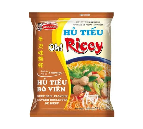 Acecook Oh Ricey Hu Tieu Beef Ball Flavour - Box (24 x 70 gr)