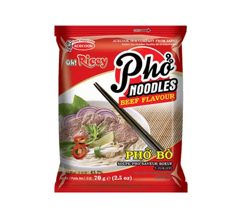 Acecook Oh Ricey Pho Noodles Beef Flavour - Box (24 x 70 gr)