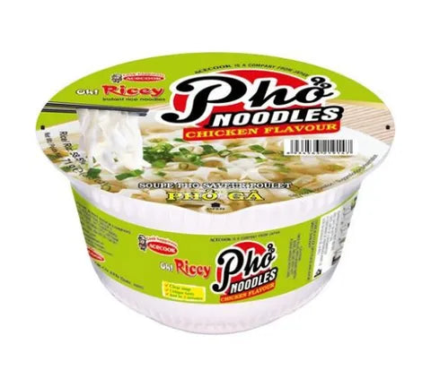 Acecook Oh Ricey Pho Noodles Chicken Flavour Bowl - Box (12 x 71 gr)