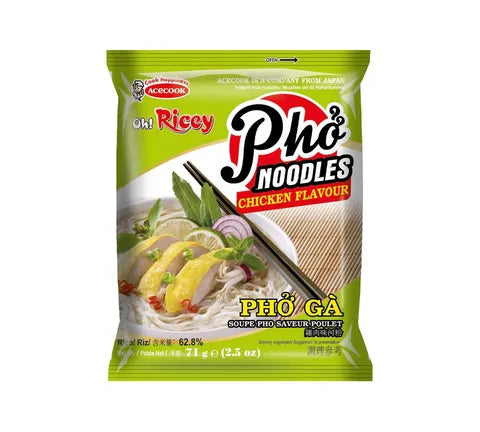 Acecook Oh Ricey Pho Noodles Chicken Flavour - Box (24 x 70 gr)