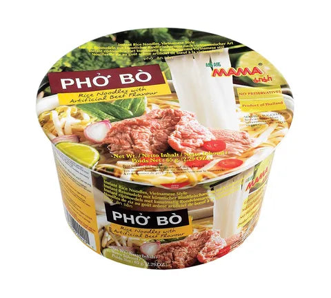 Mama Pho Bo Instant Rice Noodles Bowl - Multi Pack (6 x 65 gr)