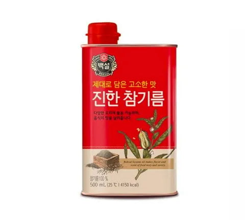 CJ Beksul Pure Premium Sesame Oil Can - Box (12 x 500 ml)