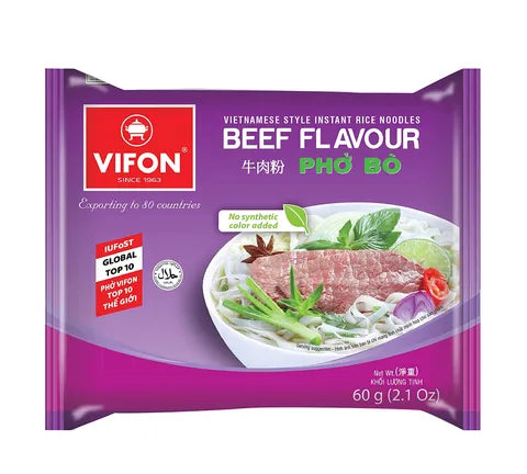 Vifon Rice Noodles Beef Pho Bo Flavour - Box (30 x 60 gr)