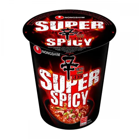 Nongshim Shin Red Super Spicy Cup Instant Noodles - Multi Pack (12 x 68 gr)