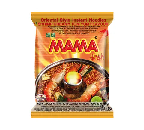 Mama Shrimp Creamy Tom Yum Flavour Instant Noodles - Box (30 x 55 gr)