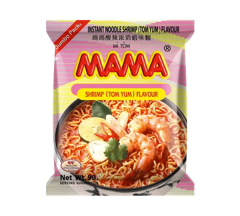 Mama Shrimp Tom Yum Flavour Jumbo Instant Noodles - Box (20 x 90 gr)