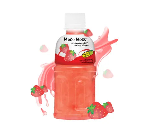 Mogu Mogu Strawberry Flavored Drink With Nata de Coco - Box (24 x 320 ml)