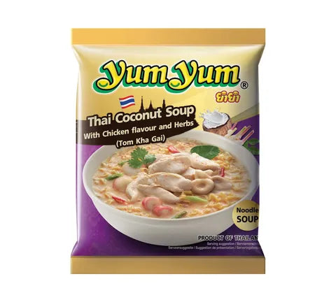 Yum Yum Tom Kha Gai - Thai Coconut Instant Noodle Soup - Chicken Flavour - Box (10 x 100 gr)