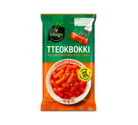 CJ Bibigo Tteokbokki - Rice Cakes with Sweet & Spicy Sauce - Box (12 x 360 gr)