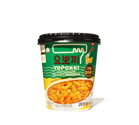 Young Poong Yopokki - Rapokki - Rice Cake and Ramen Cup Curry Flavour - Box (16 x 145 gr)