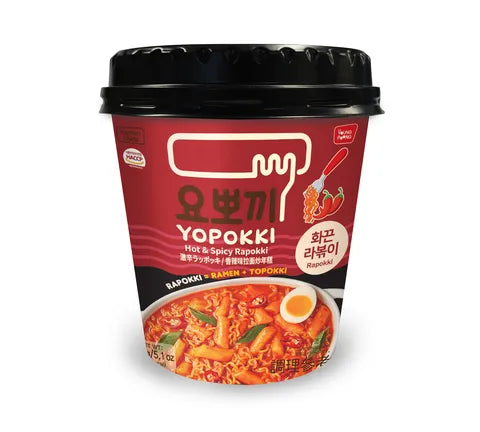 Young Poong Yopokki - Rapokki - Rice Cake and Ramen Cup Hot & Spicy Flavour - Box (16 x 145 gr)