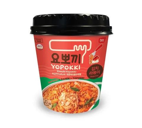 Young Poong Yopokki - Rapokki - Rice Cake and Ramen Cup Kimchi Flavour - Box (16 x 145 gr)