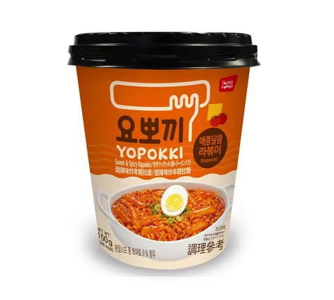 Young Poong Yopokki - Rapokki - Rice Cake and Ramen Cup Sweet & Spicy Flavour - Box (16 x 145 gr)